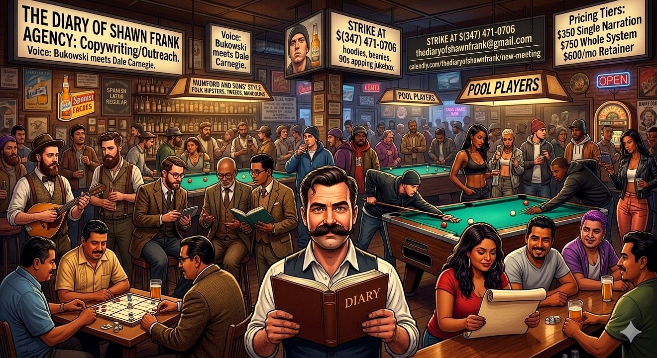 The Diary bar scene — Bukowski meets Carnegie over pool and pints